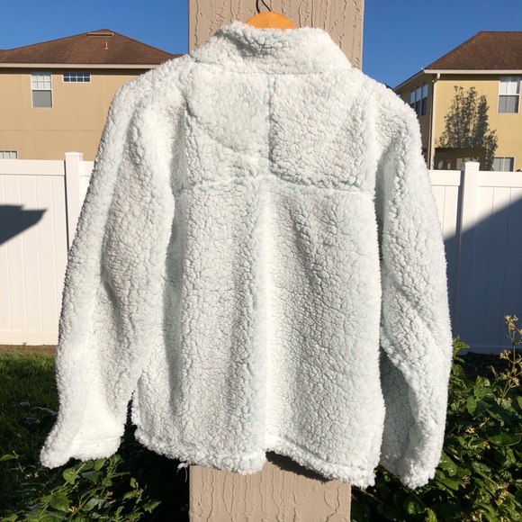 Blue Star Sherpa Pullover Sweater Fuzzy Sweatshirt - Picture 5 of 8